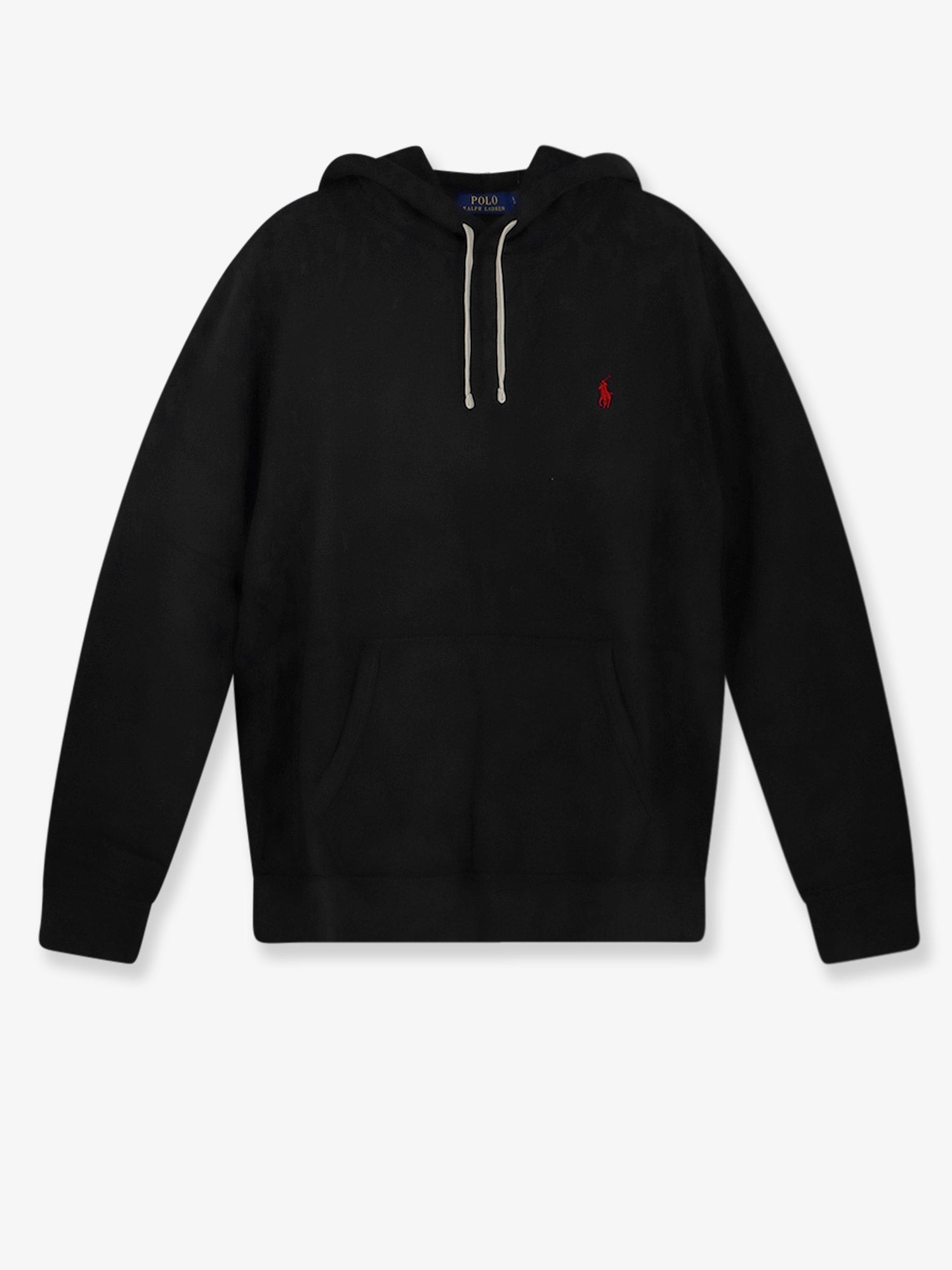 Cotton-Blend Drawstring Hoodie — Black