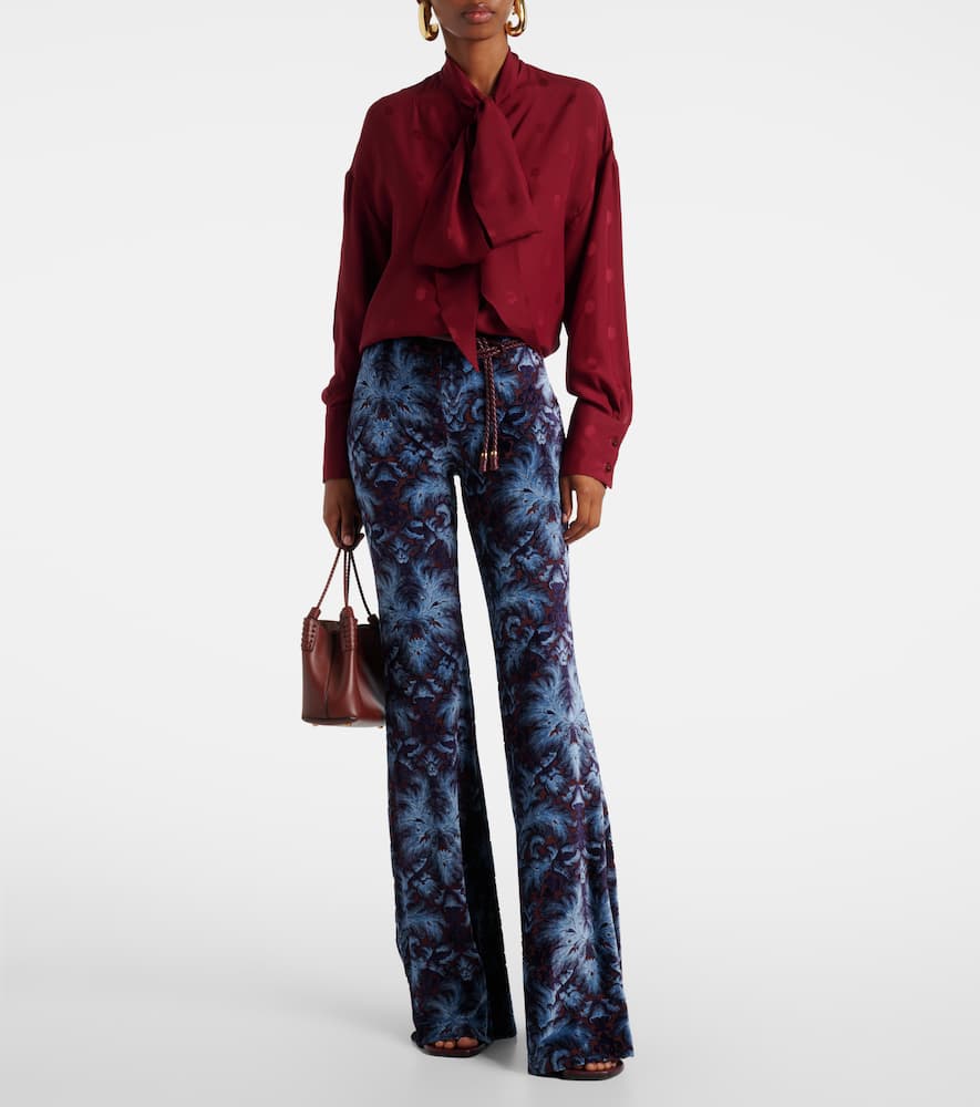 Jacquard silk crêpe de chine blouse