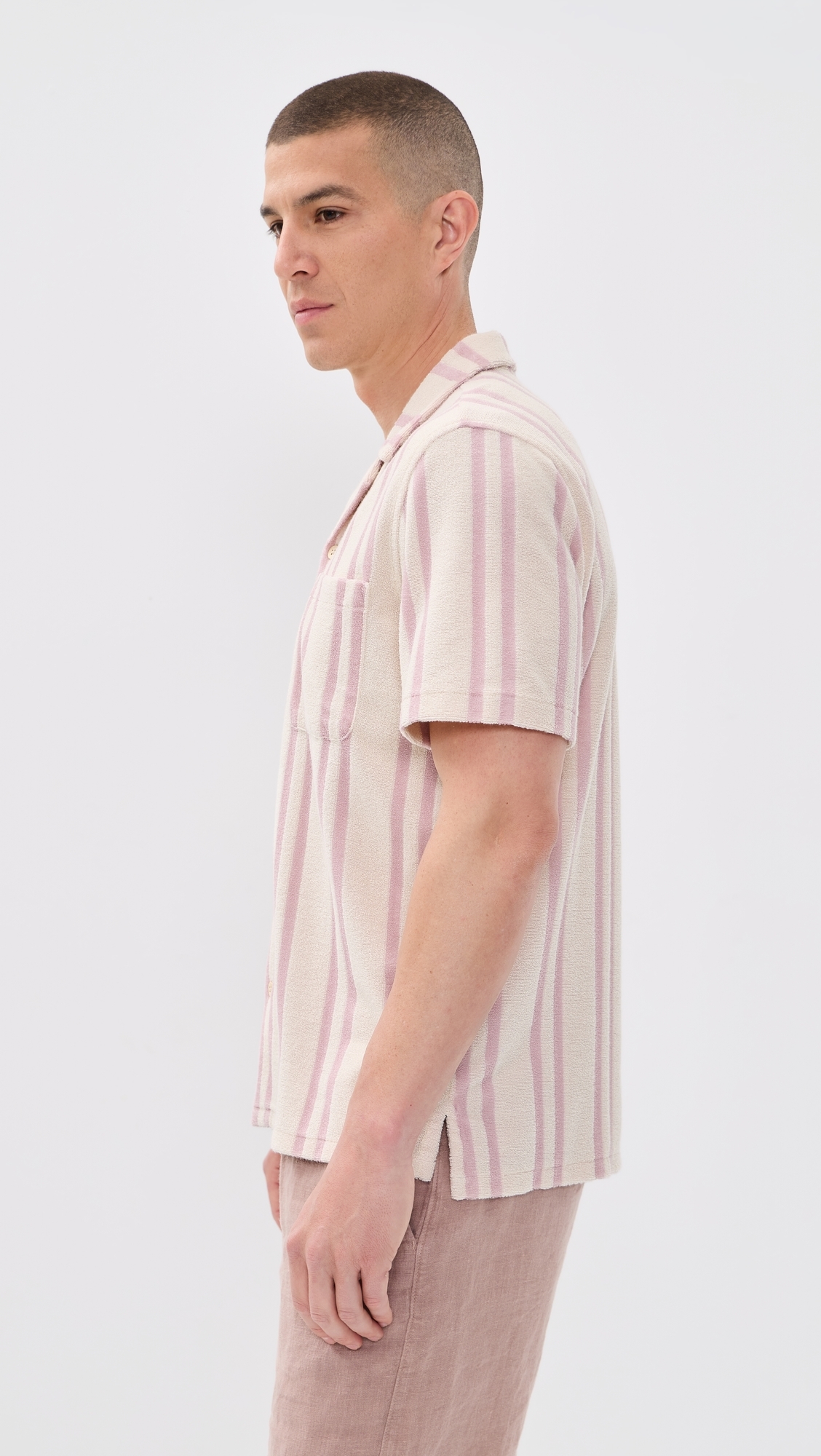 Cabana Towel Terry Shirt Pink Springs Stripe