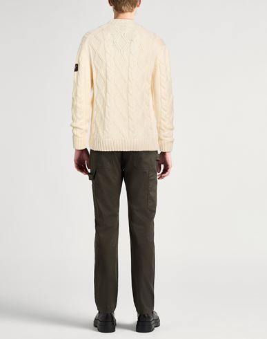 The Fisherman Collection Man Sweater Ivory Size M Virgin Wool