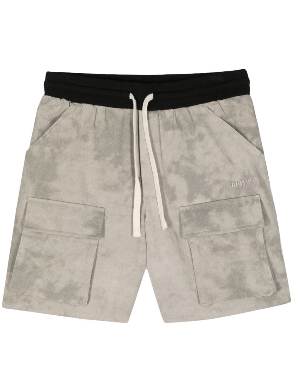 Tie-dye drawstring cotton shorts - Grey