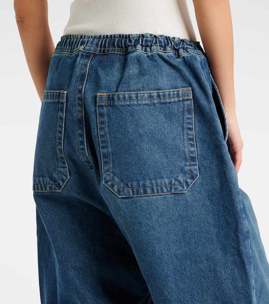 Logo low-rise wide-leg jeans