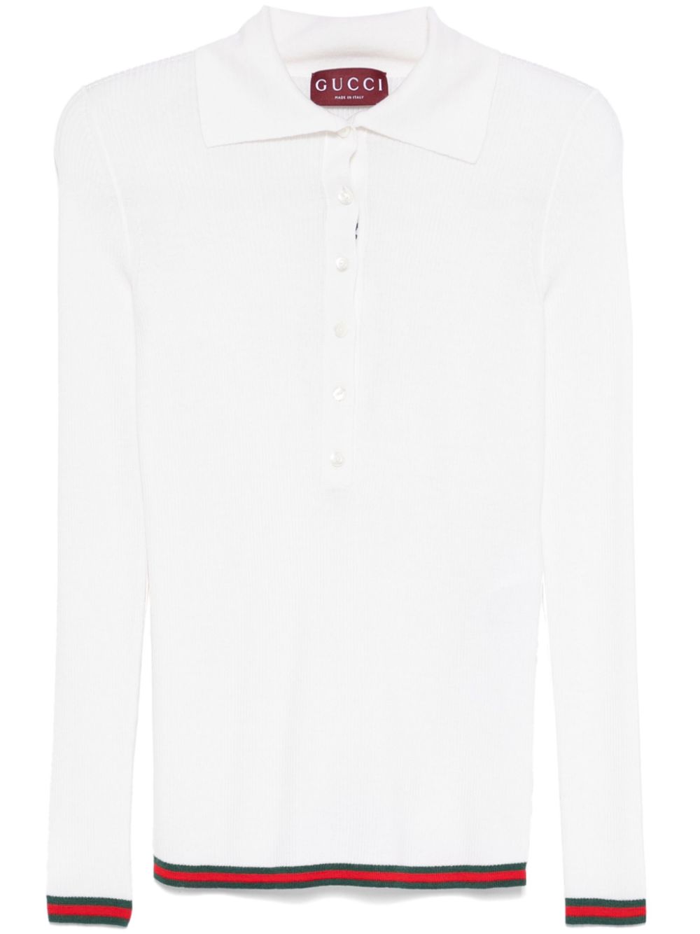 Web-stripe polo top - White