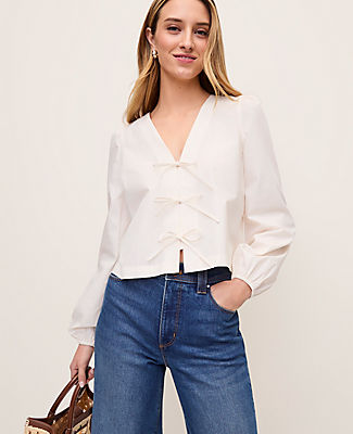 Ann Taylor Tie Front Blouse