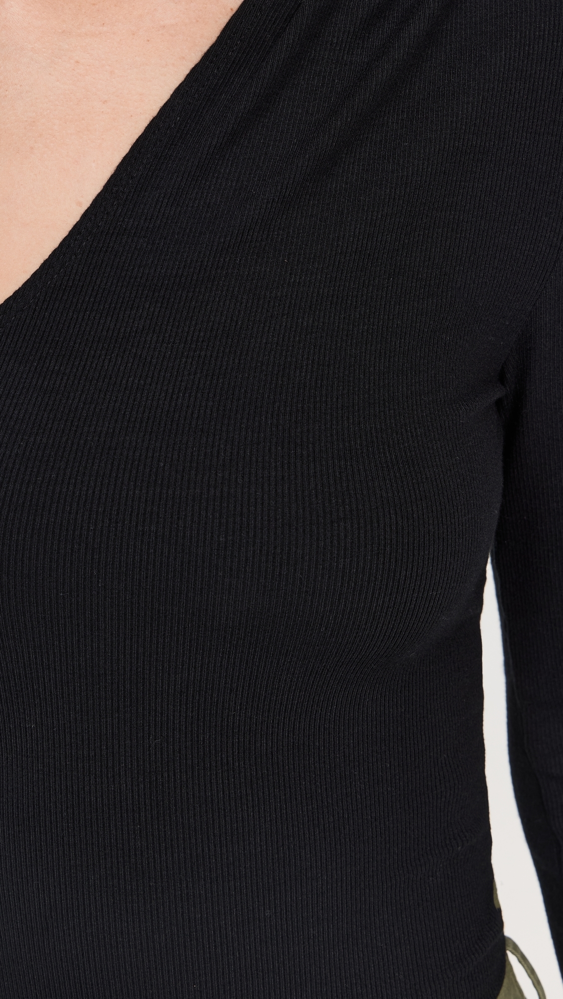 Ambitionist 여성 Triangle Ribbed Thong Bodysuit Black