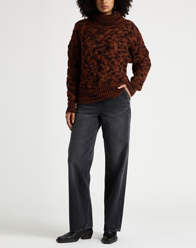 Woman Turtleneck Rust Size L Wool, Polyamide