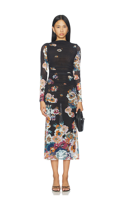 Cleobella Lura Mesh Midi Dress in Vitet Floral Print. M also in