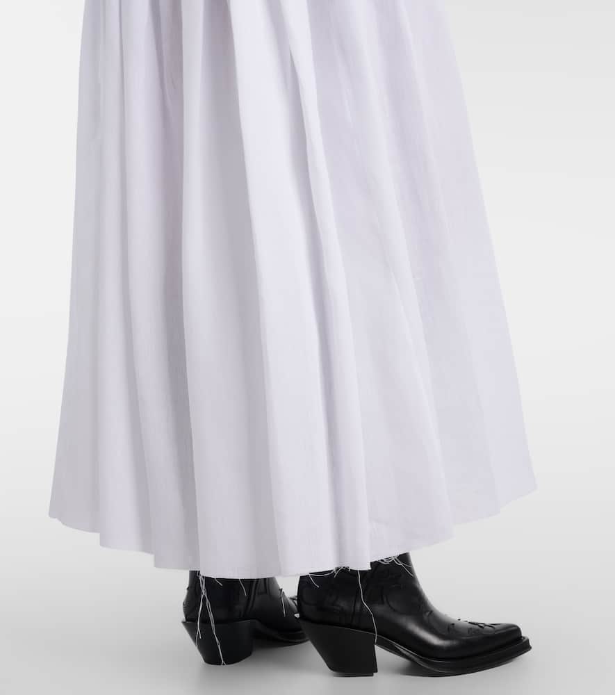 Juniper gathered linen midi skirt