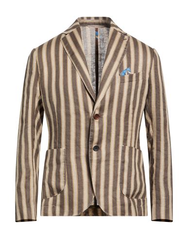 Man Blazer Brown Size 40 Linen