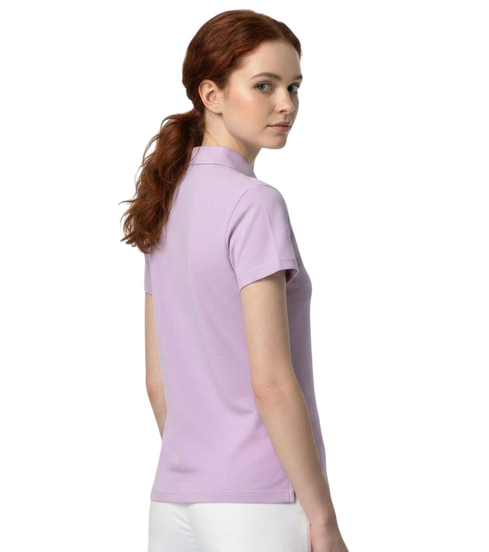 Purple Solid Shirt Collar Polo
