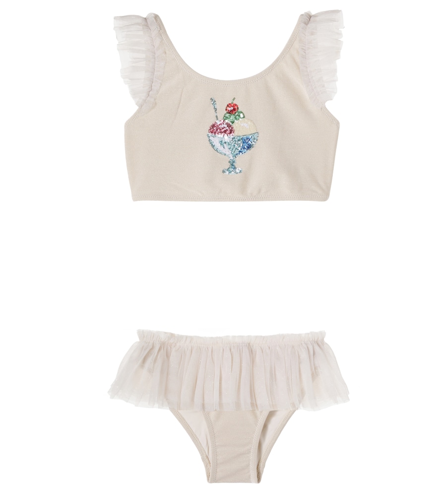 Konges Sløjd Amandine sequined tulle-trimmed bikini