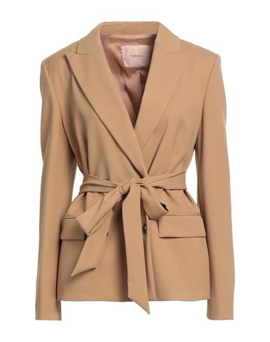 Woman Blazer Camel Size 2 Polyester, Wool, Viscose, Elastane