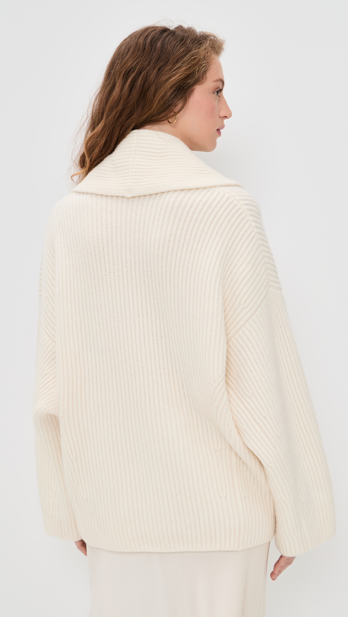 Draped Sweater Coat Off White