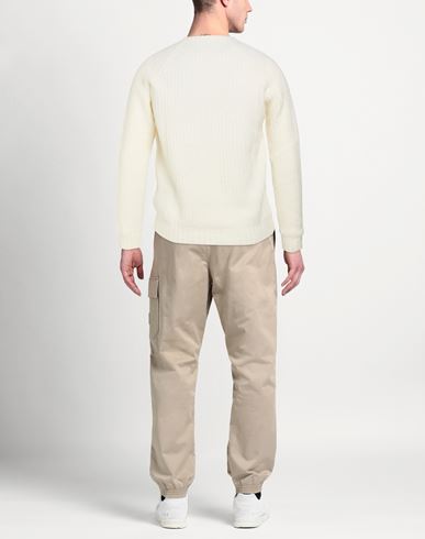 Man Sweater Ivory Size L Virgin Wool, Cotton, Polyamide
