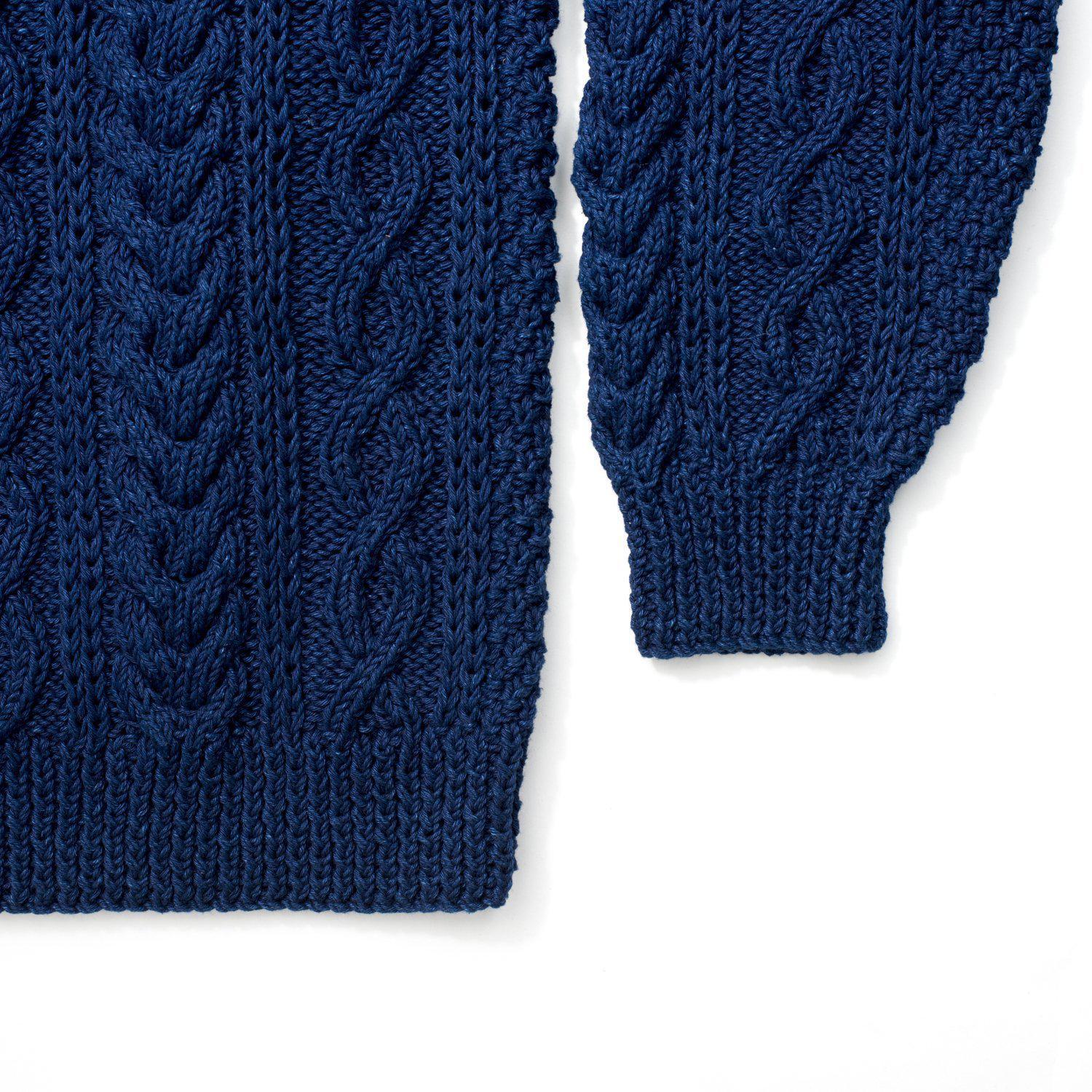 Cable Knit Crew 1A Indigo