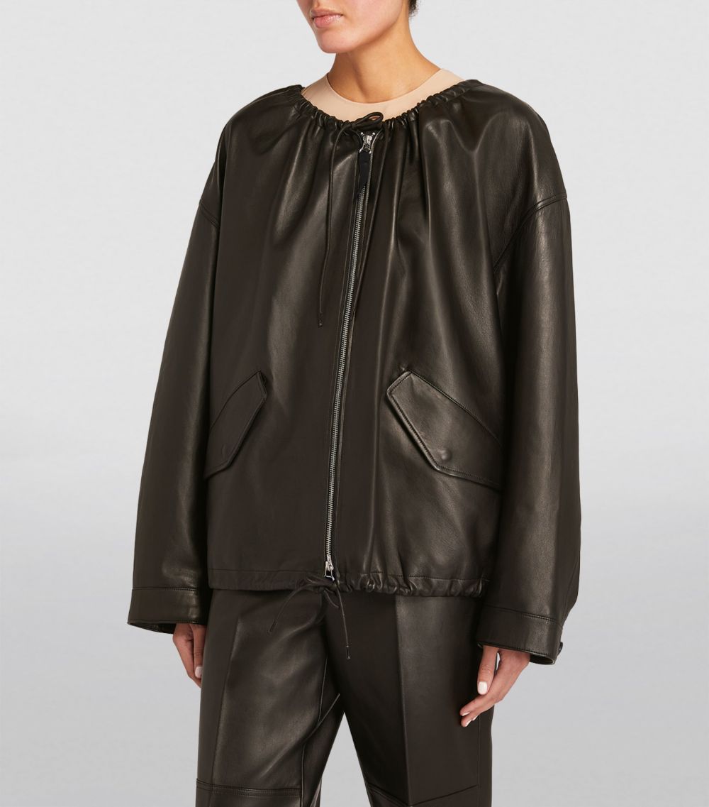 Leather Ruched Jacket
