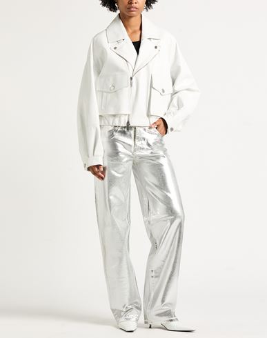 Woman Jacket White Size 4 Ovine leather