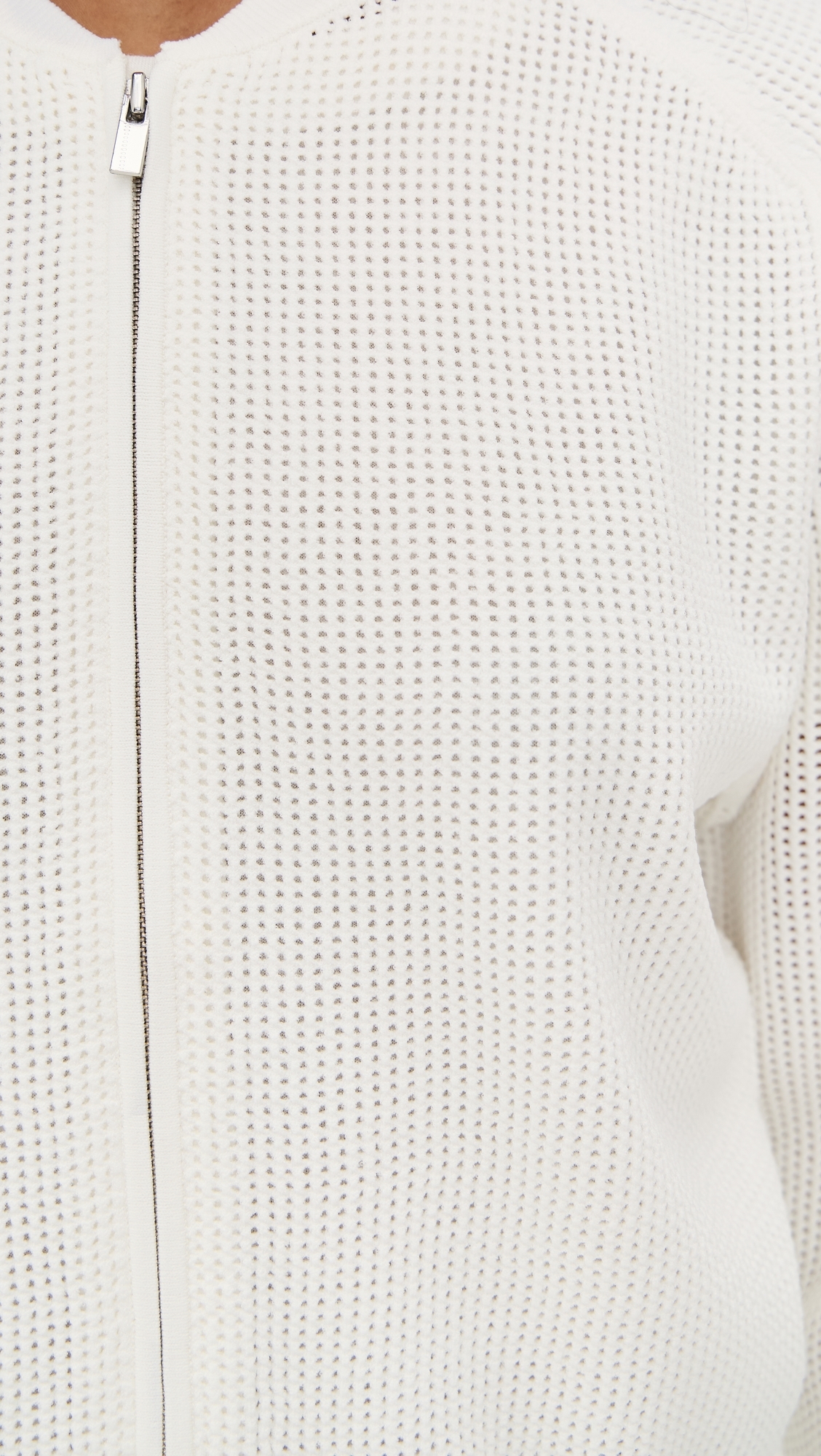 Theory Pointelle Bomber White P