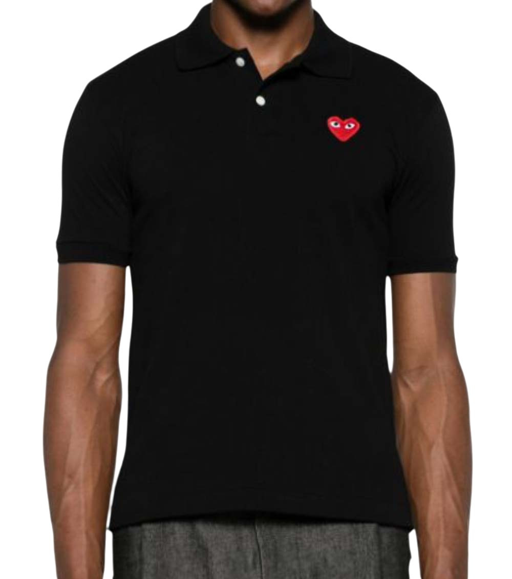 Black Logo Shirt Collar Polo