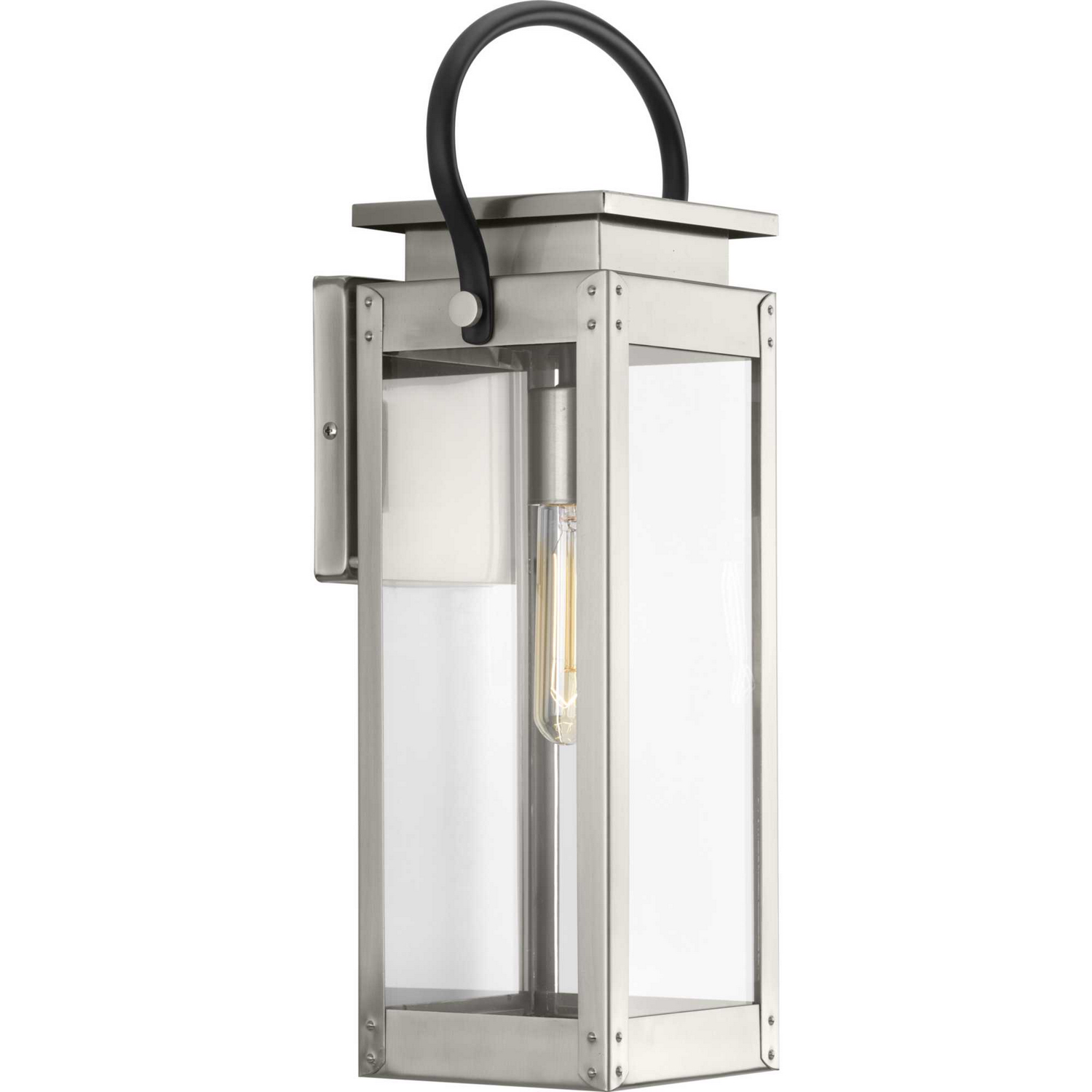 Stainless Steel One Light Wall Lantern from the Union Square Collection
