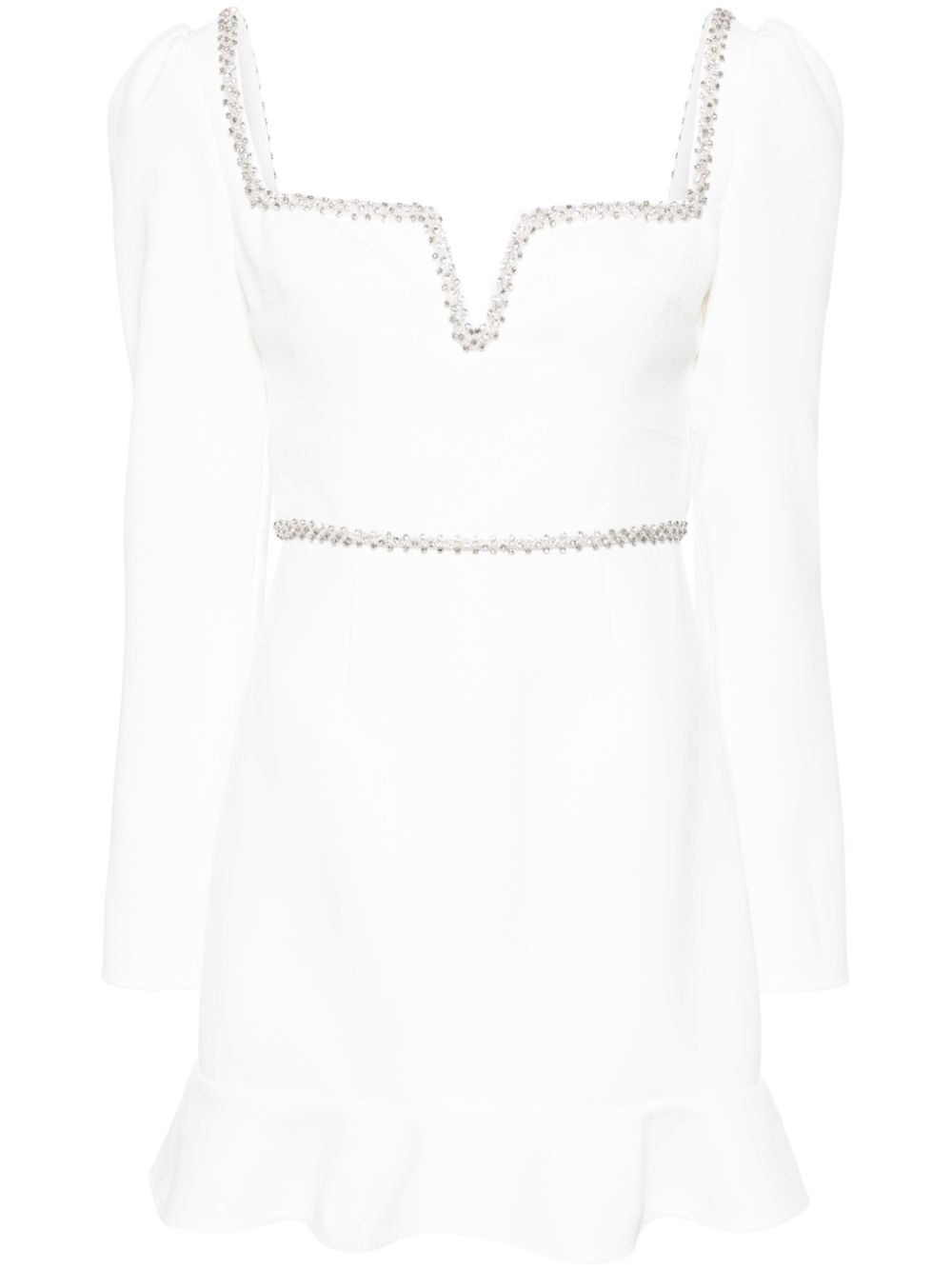 Rhinestone-embellished mini dress - White