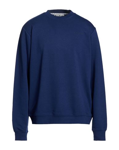 Man Sweatshirt Blue Size L Cotton, Polyester