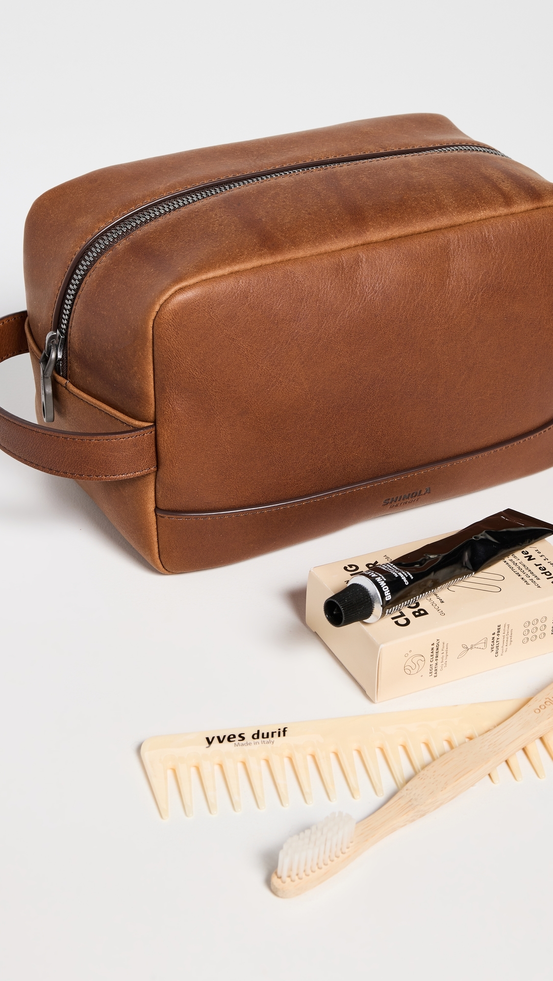 Leather Travel Kit Medbrown One Size