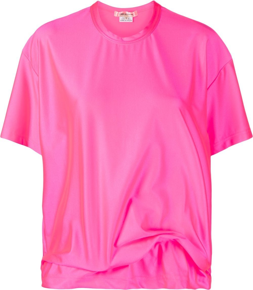 Gathered-detail short-sleeve T-shirt - Pink