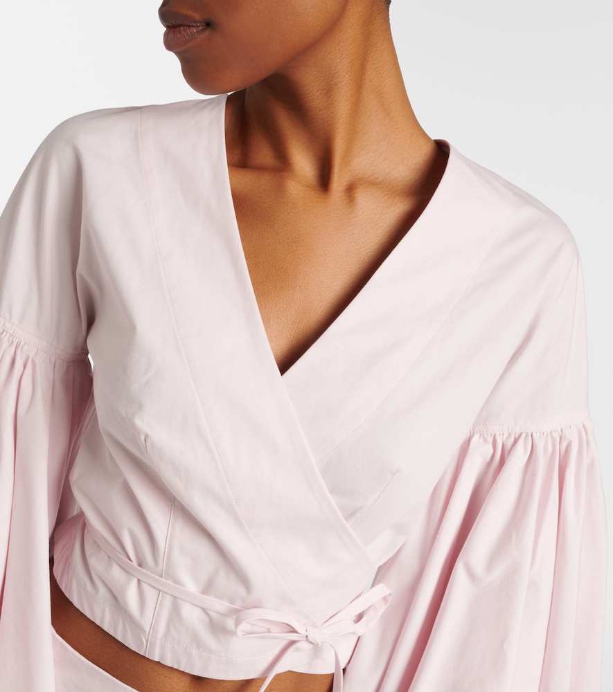 Paysan cotton poplin wrap top