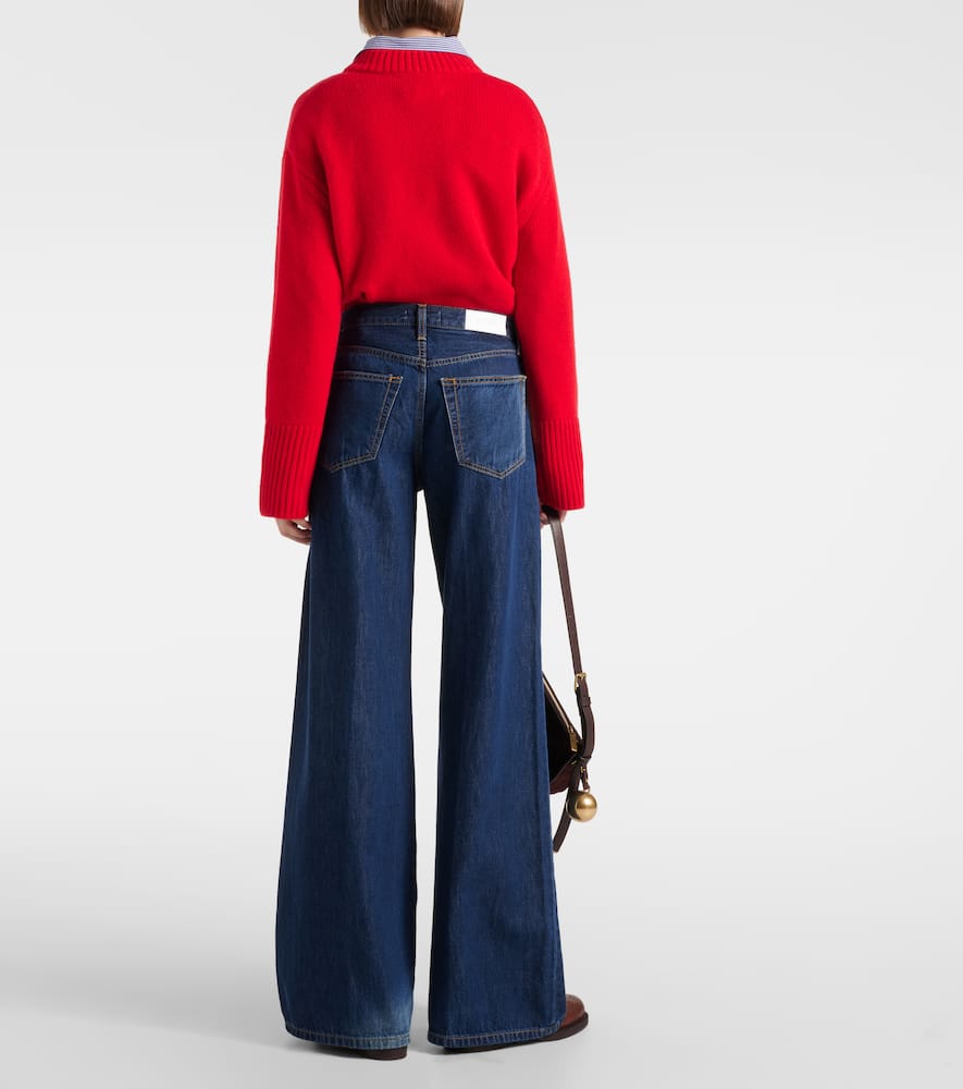 Palazzo mid-rise wide-leg jeans