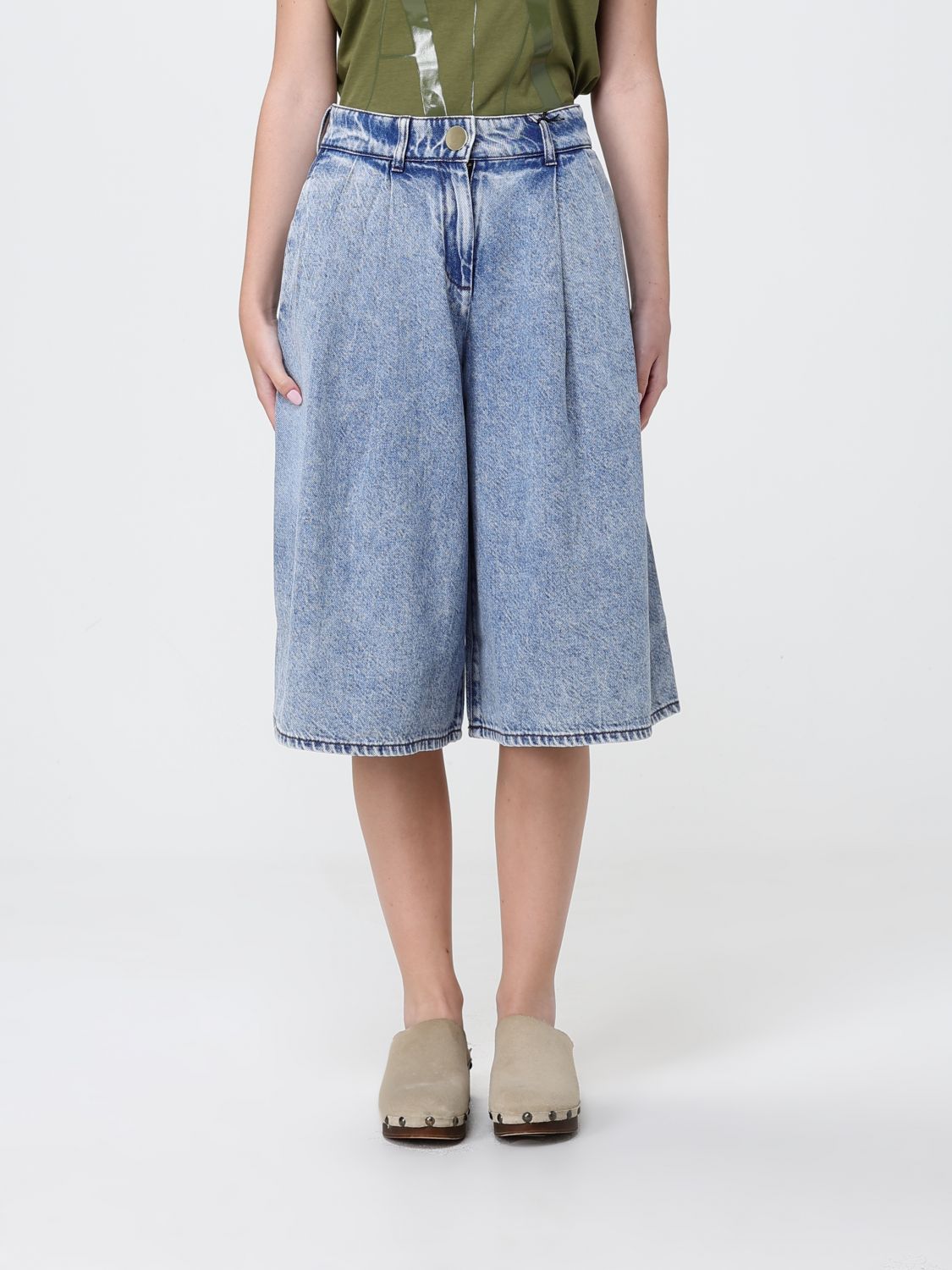 Shorts Woman color Stone Washed