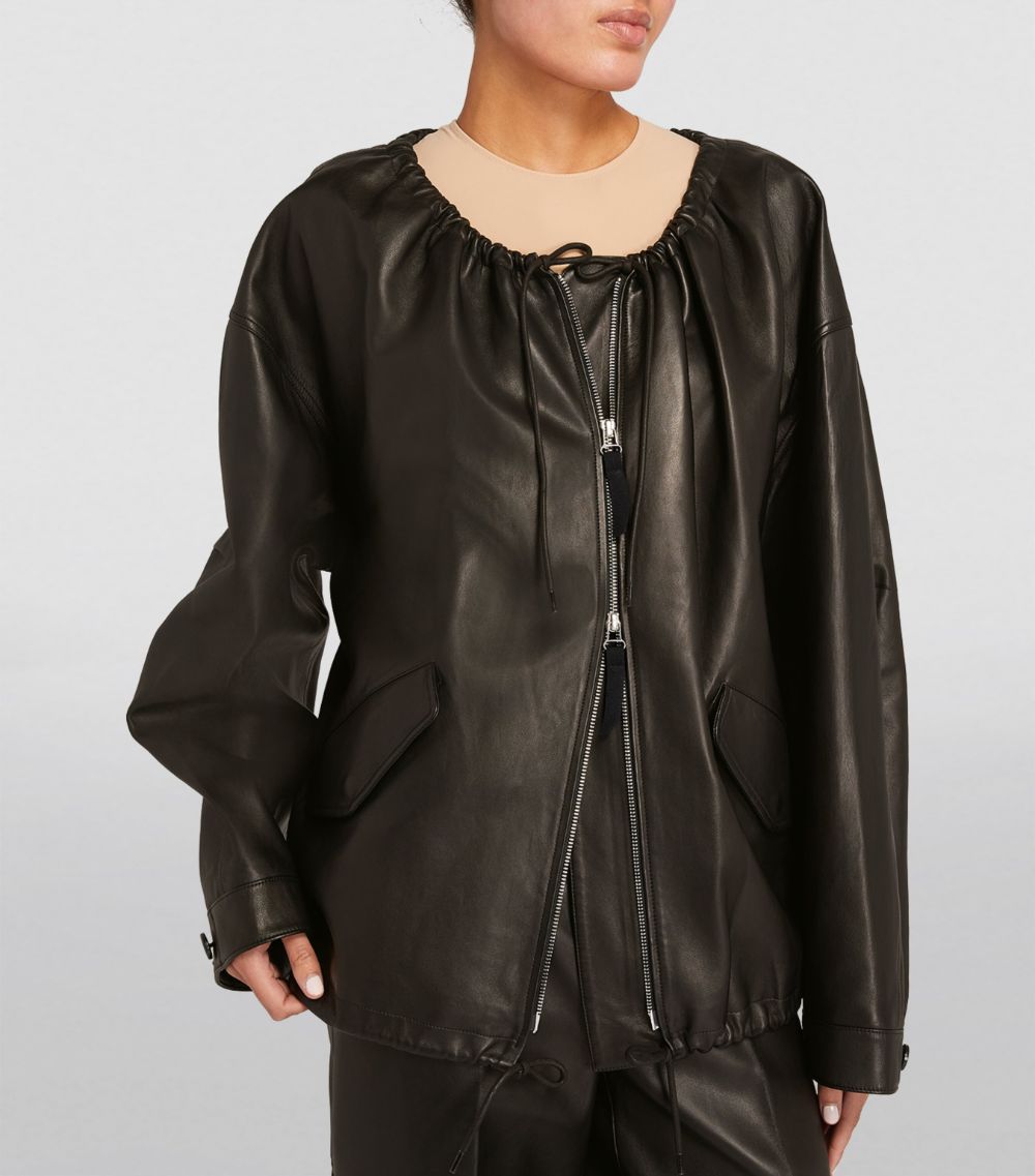 Leather Ruched Jacket