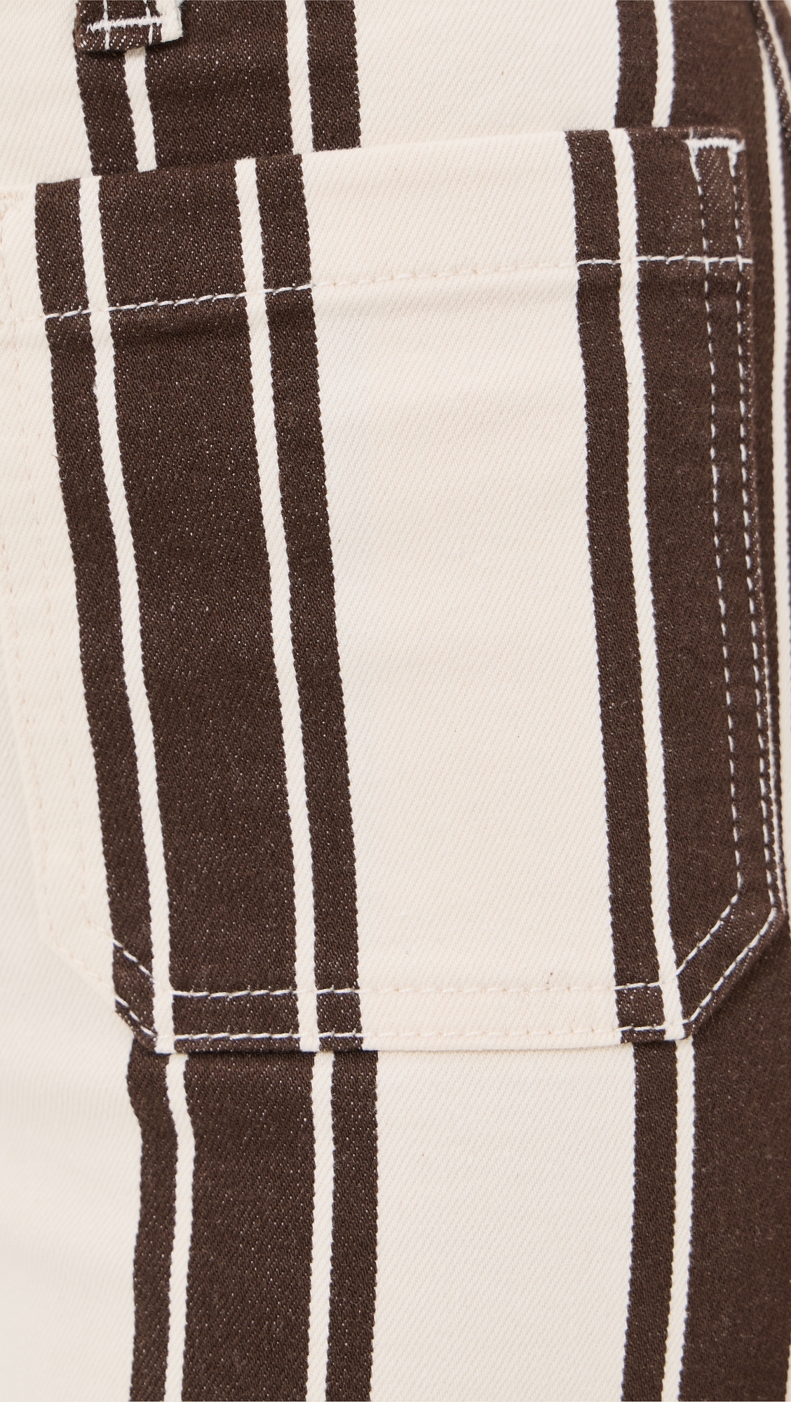 The Emmy Wide Leg Pants Ivory & Brown Stripe