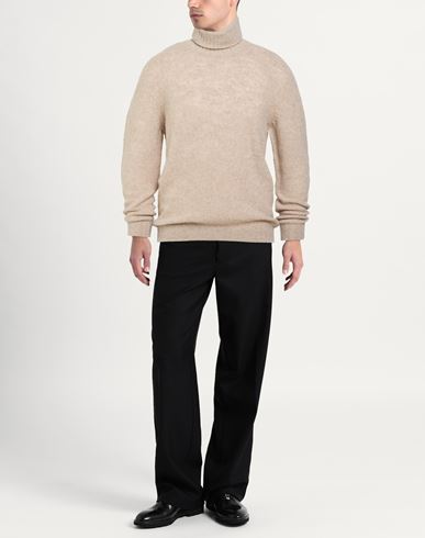 Man Turtleneck Beige Size L Merino Wool, Cashmere, Polyamide