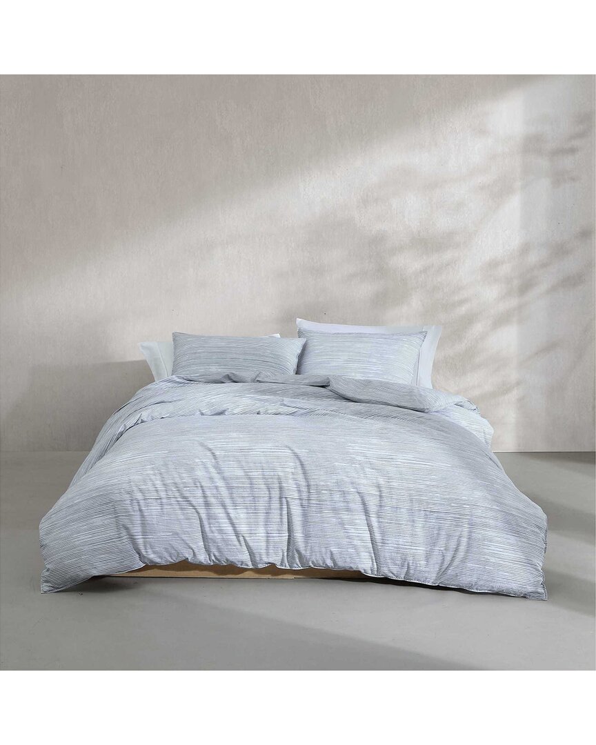 Wavy Stripe Printed Cotton Percale Duvet Set