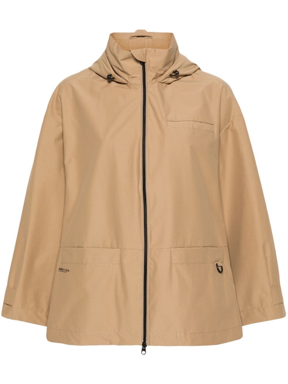 Zip-up hooded rain coat - Neutrals