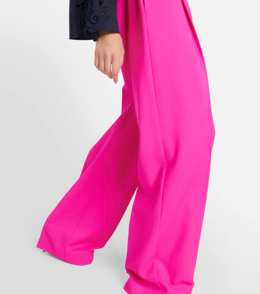 Pleated high-rise wool and mohair pants