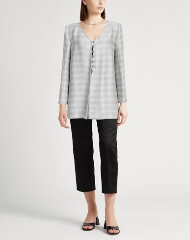 Woman Jacket Light grey Size 10 Viscose, Linen, Silk
