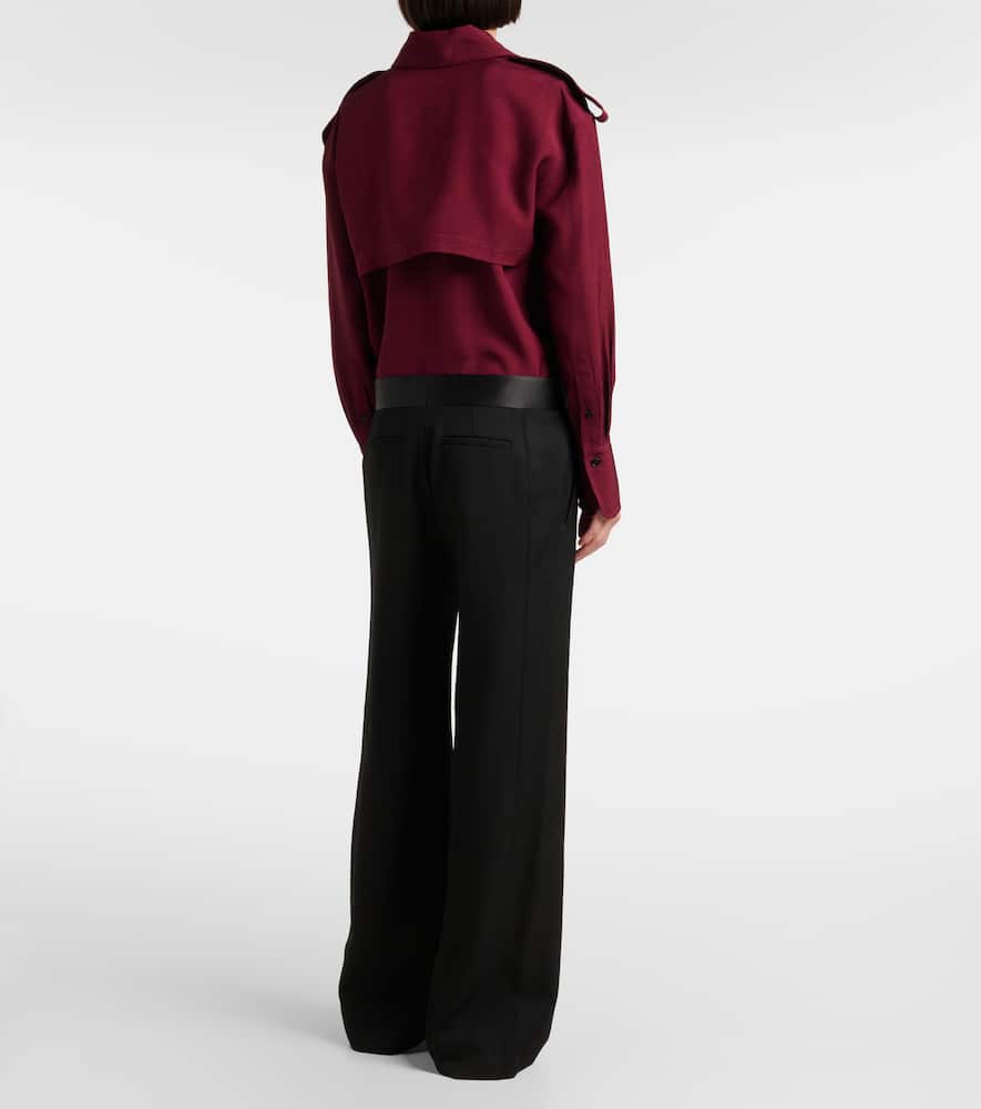 Side Panel wool-blend wide-leg pants