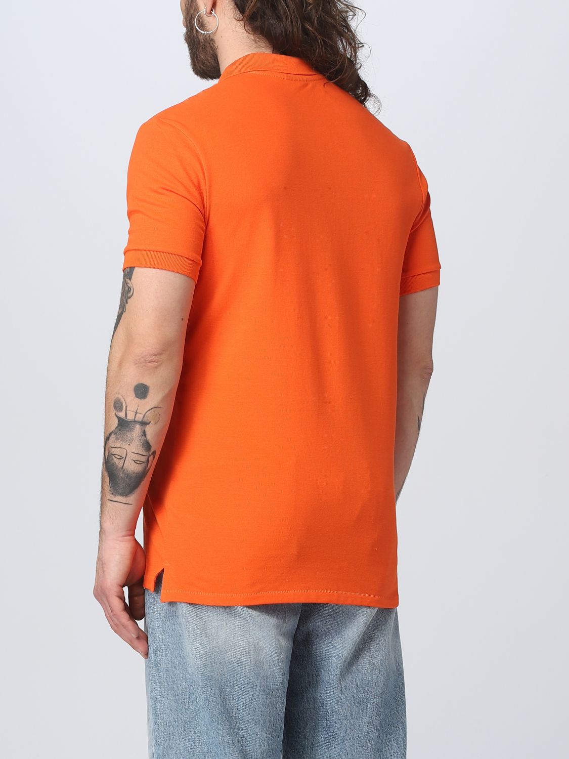 Polo Shirt Men color Tangerine