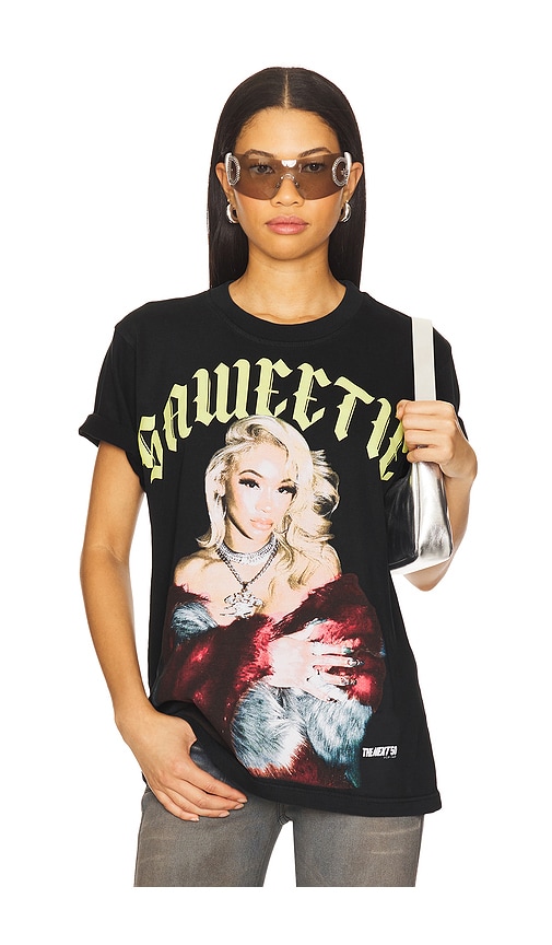 Philcos Saweetie Gold Tee in Black.  XL/1X. Also in L