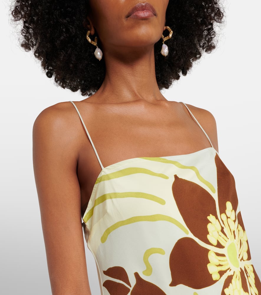 Amaia floral silk crêpe slip dress