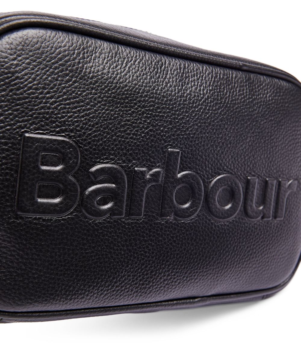Leather Debossed Logo Wash Bag