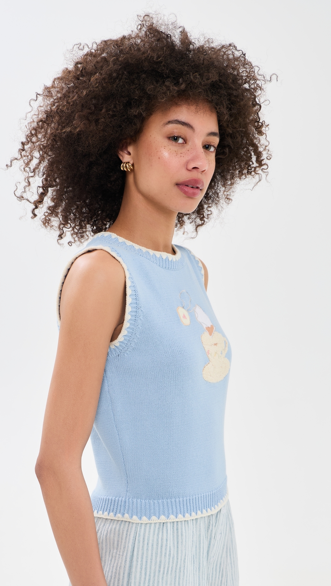 Teacup Knitted Tank Blue