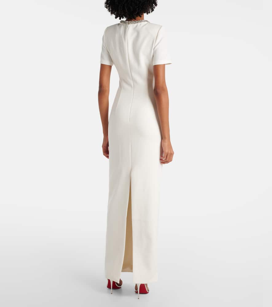 Embellished crêpe gown