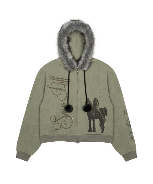 L21 SNOW FUR HOOD ZIP-UP