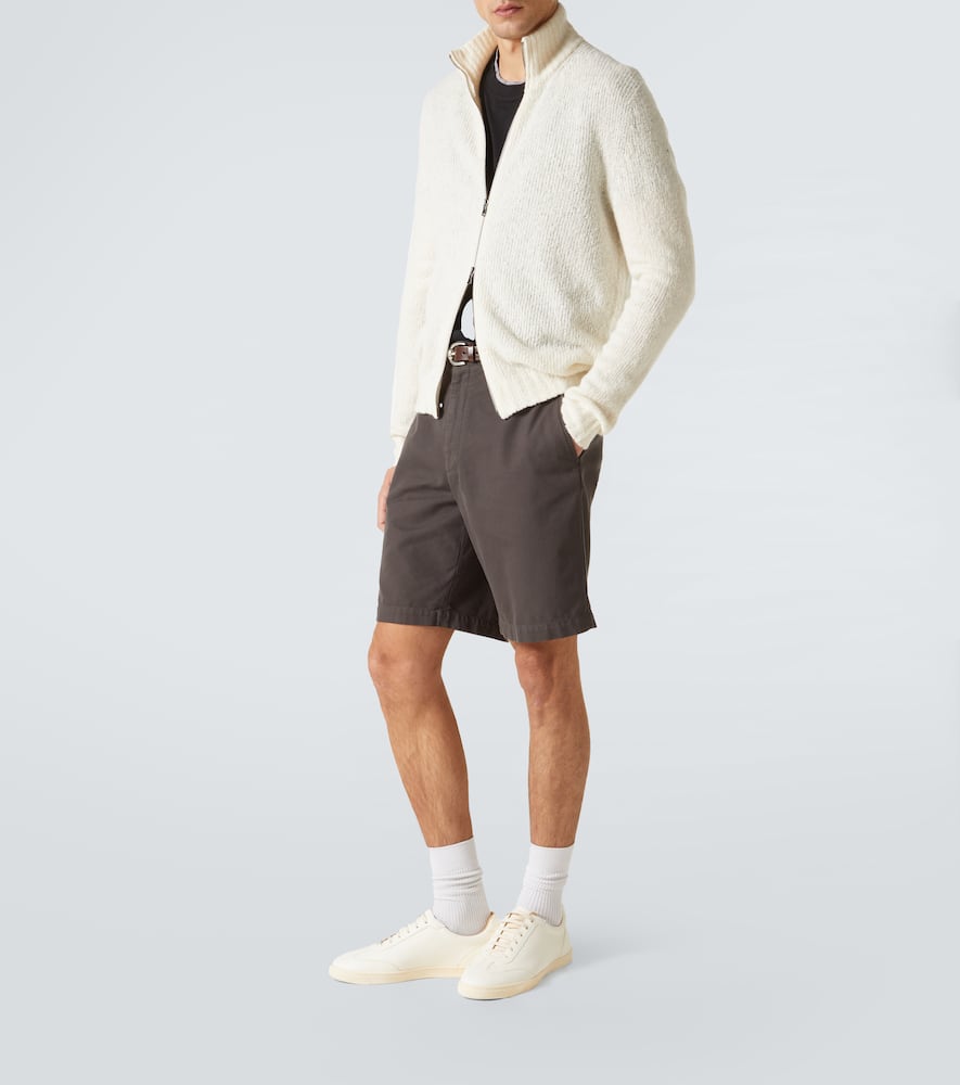 Wool and cashmere-blend zip-up sweater