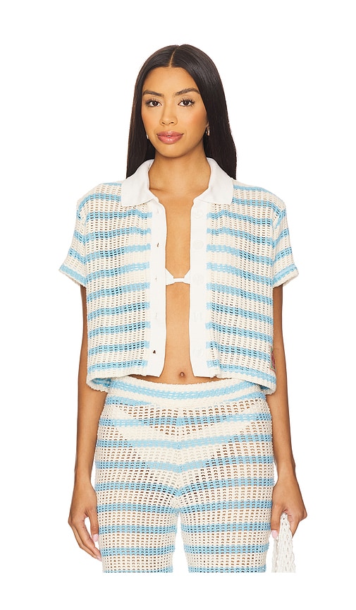 Maaji Wavy Shirt in Blue,Ivory. -  S also in
