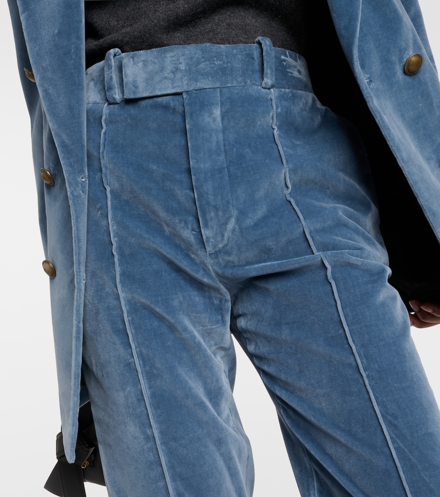 The Slim Stacked velvet pants