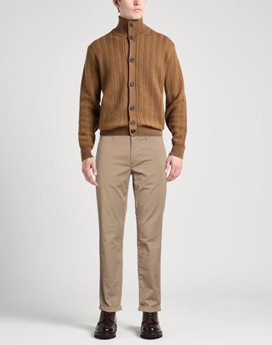 Man Pants Camel Size 38 Cotton, Elastane